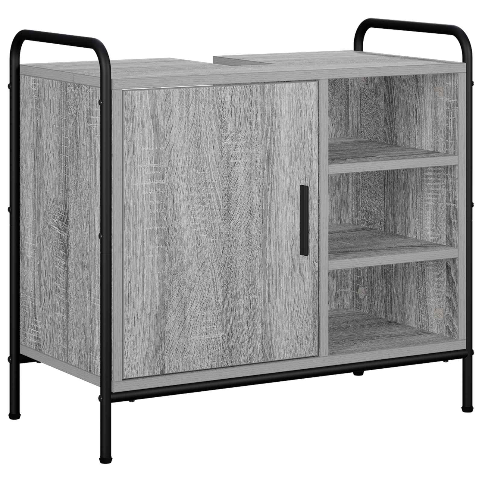 Vidaxl Bathroom Cabinet Grey Sonoma 65.5 X 34 X 61 Cm Engineered Wood
