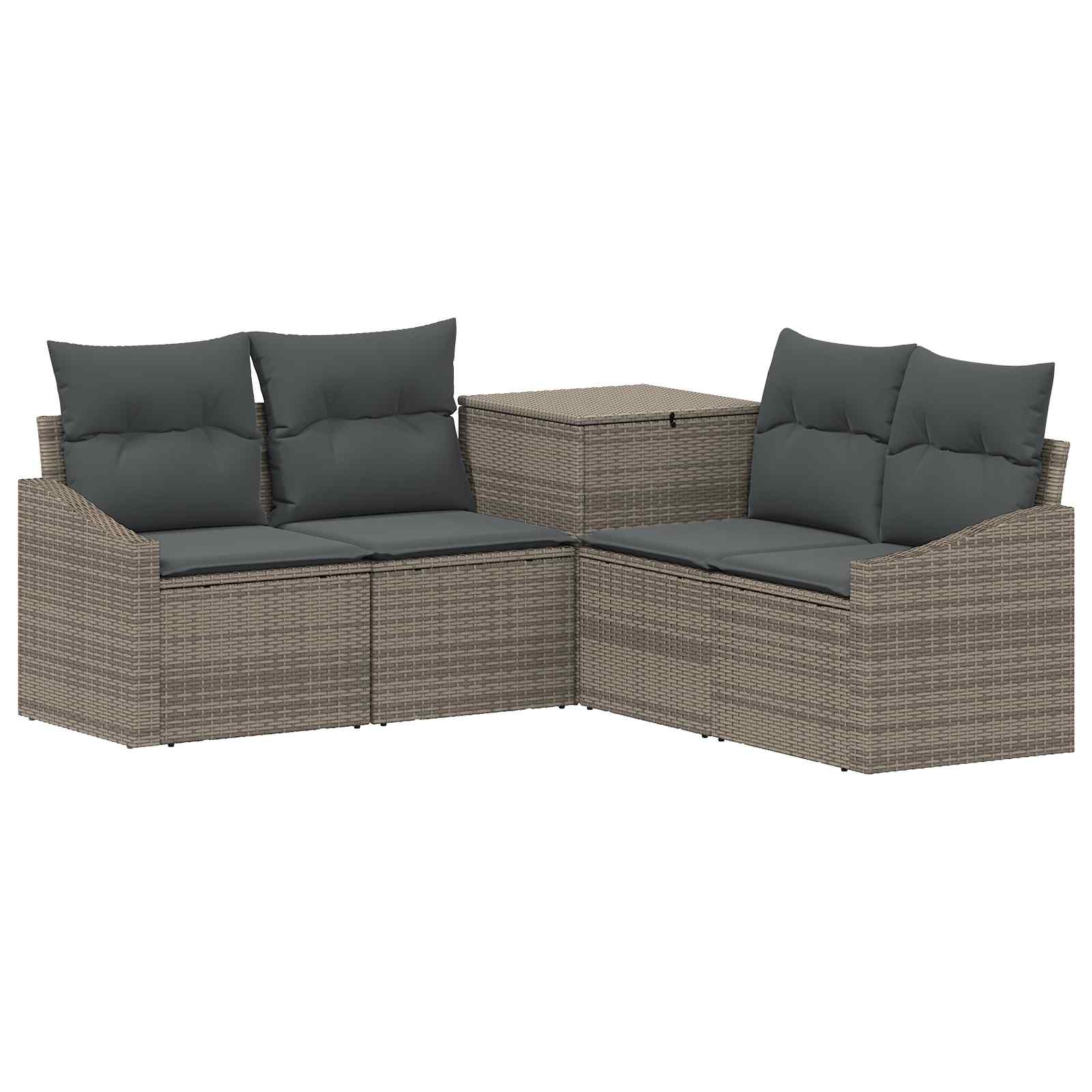 Vidaxl Sofa Set 5 Pcs Grey And Dark Grey 178.5 X 178.5 X 85 Cm