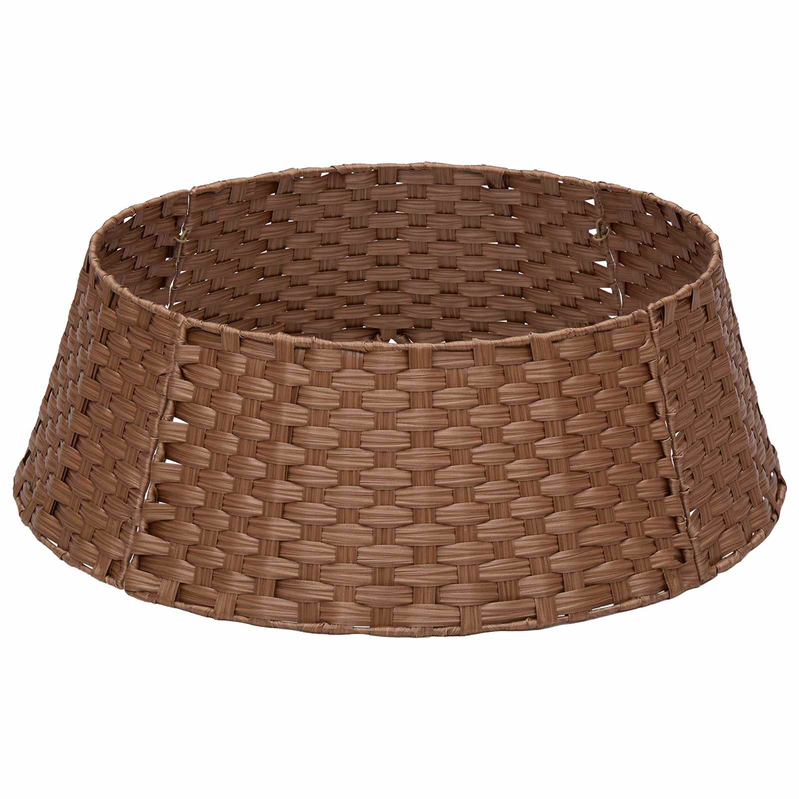 Weihnachtsbaumkragen Rund Hellbraun Ø 105 X 28 Cm Poly-rattan Vidaxl