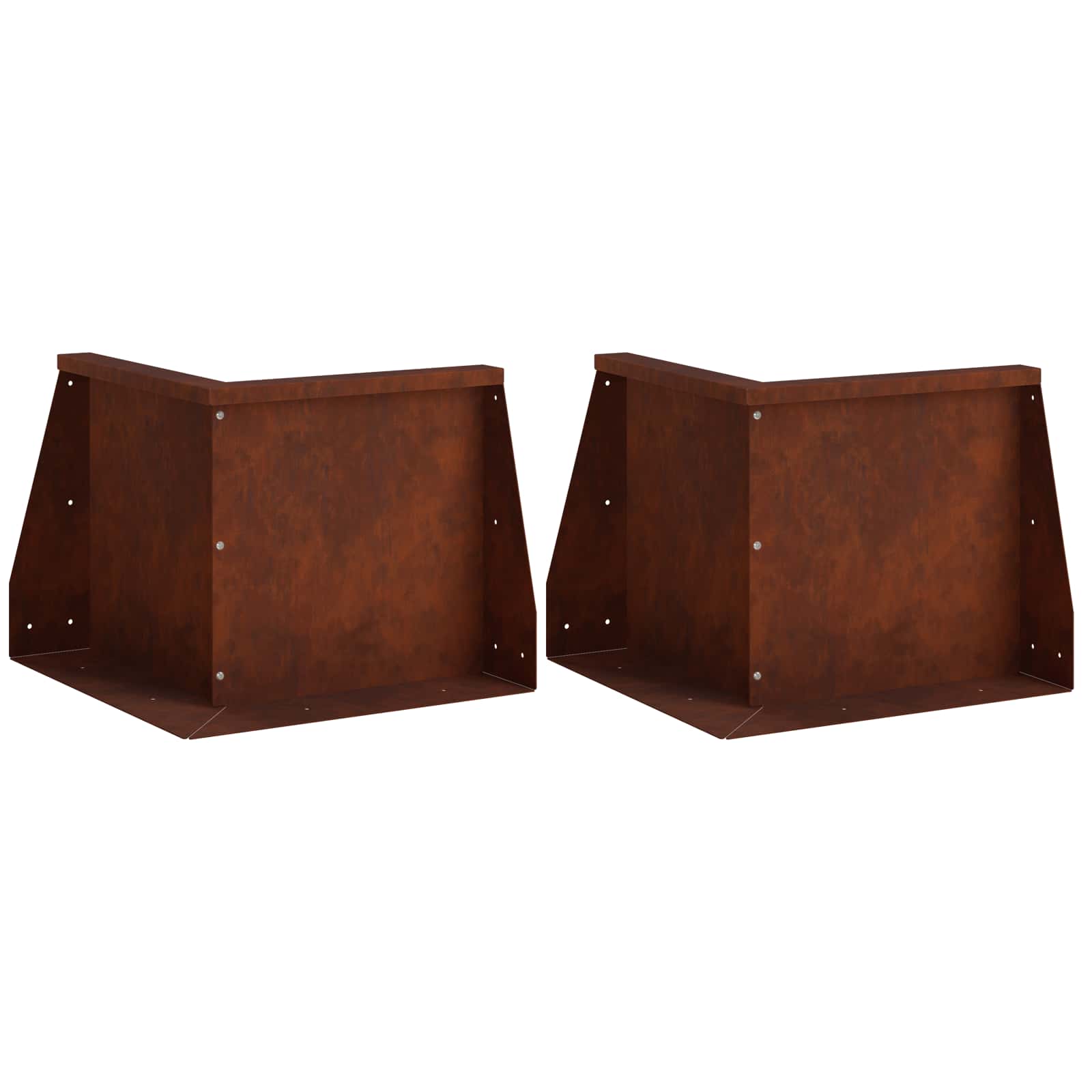 Vidaxl Retaining Wall 2 Pcs 50 X 50 X 40 Cm Weathering Steel Rusty