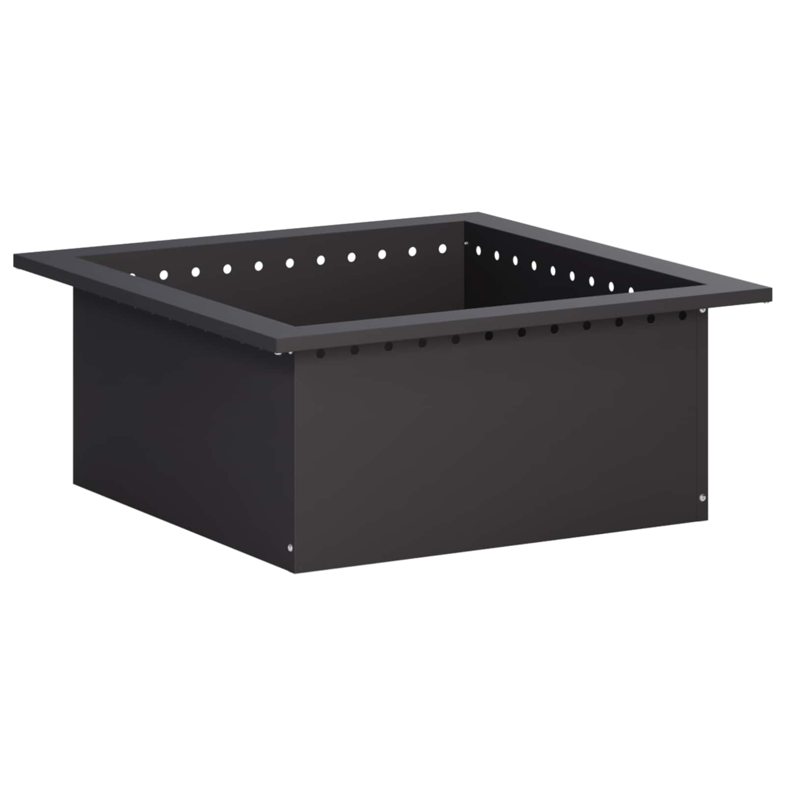 Vidaxl Fire Pit Ring Black 60 X 60 X 25 Cm Steel