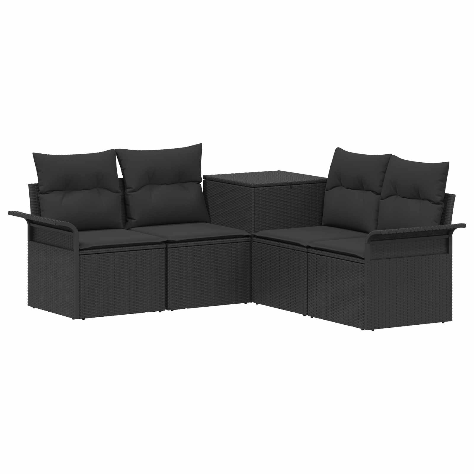 Vidaxl Sofa Set 5 Pcs Black 187.5 X 187.5 X 85 Cm