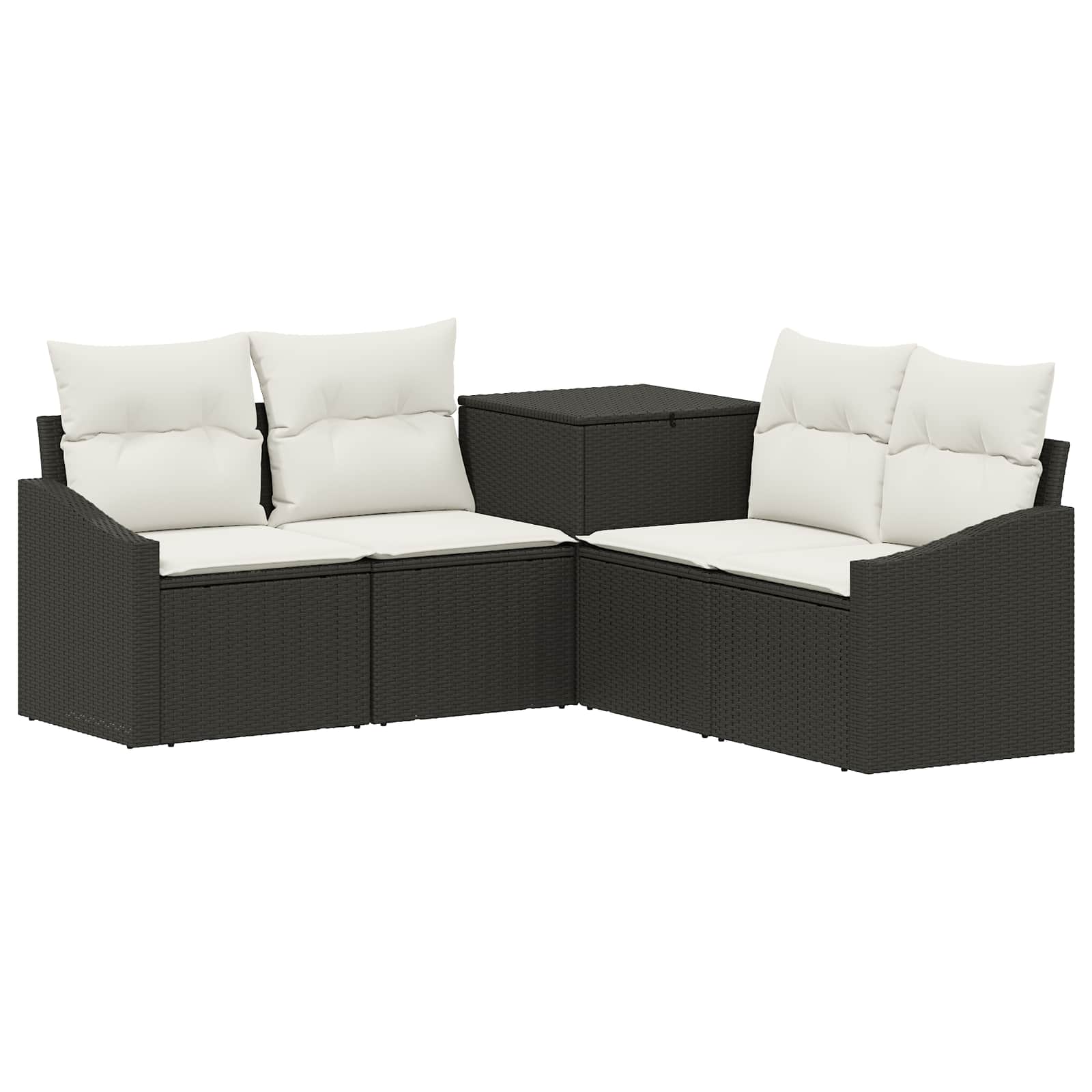 Vidaxl Sofa Set 5 Pcs Black And Cream White 178.5 X 178.5 X 85 Cm