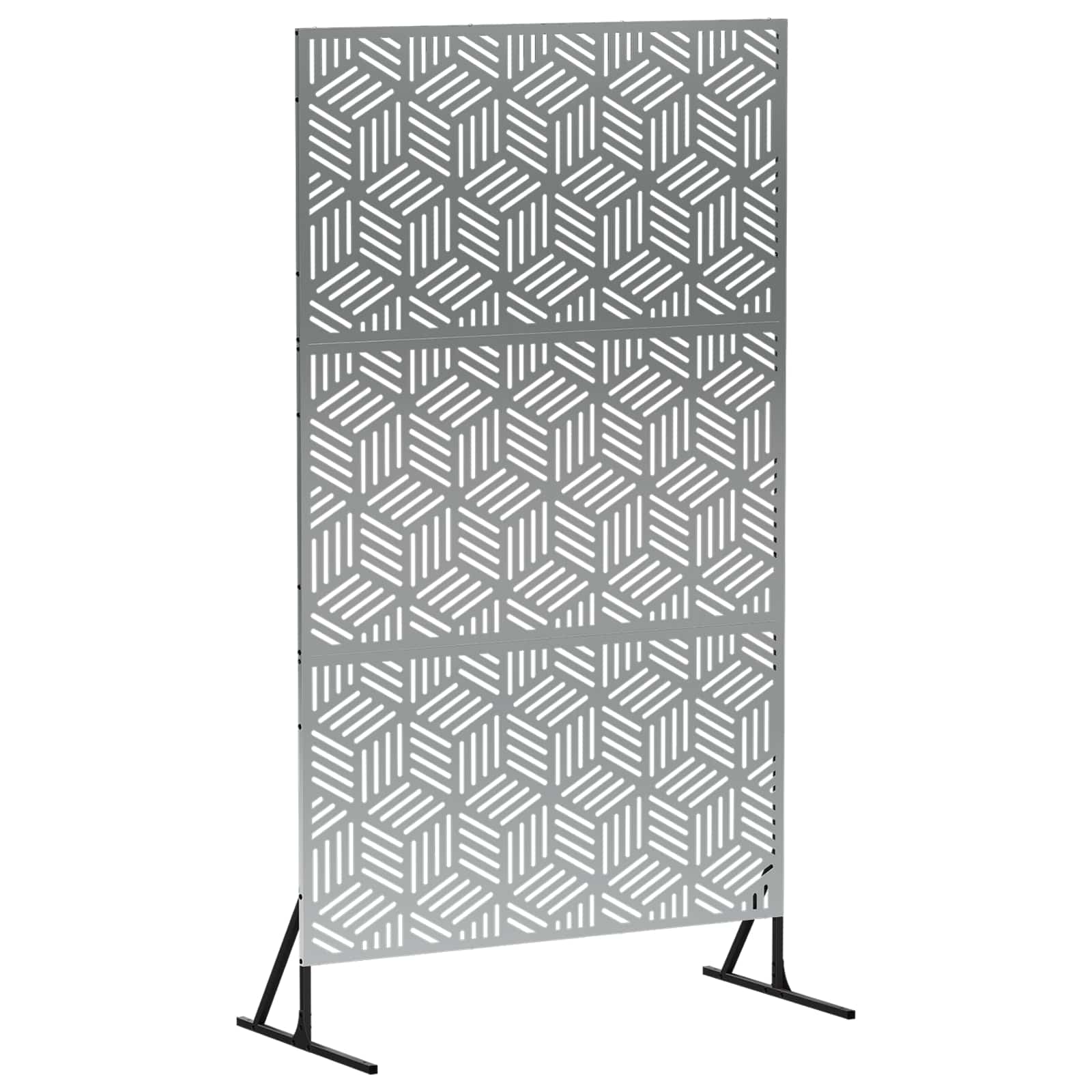 Vidaxl Privacy Screen 100 X 50 X 180 Cm Galvanised Steel Silver