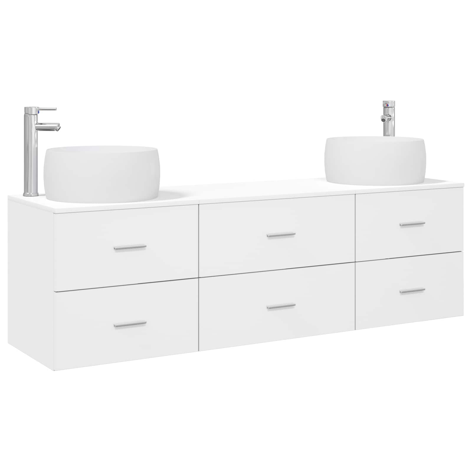 Vidaxl Bathroom Furniture Set 3 Pcs White 161.5 X 44.5 X 80 Cm
