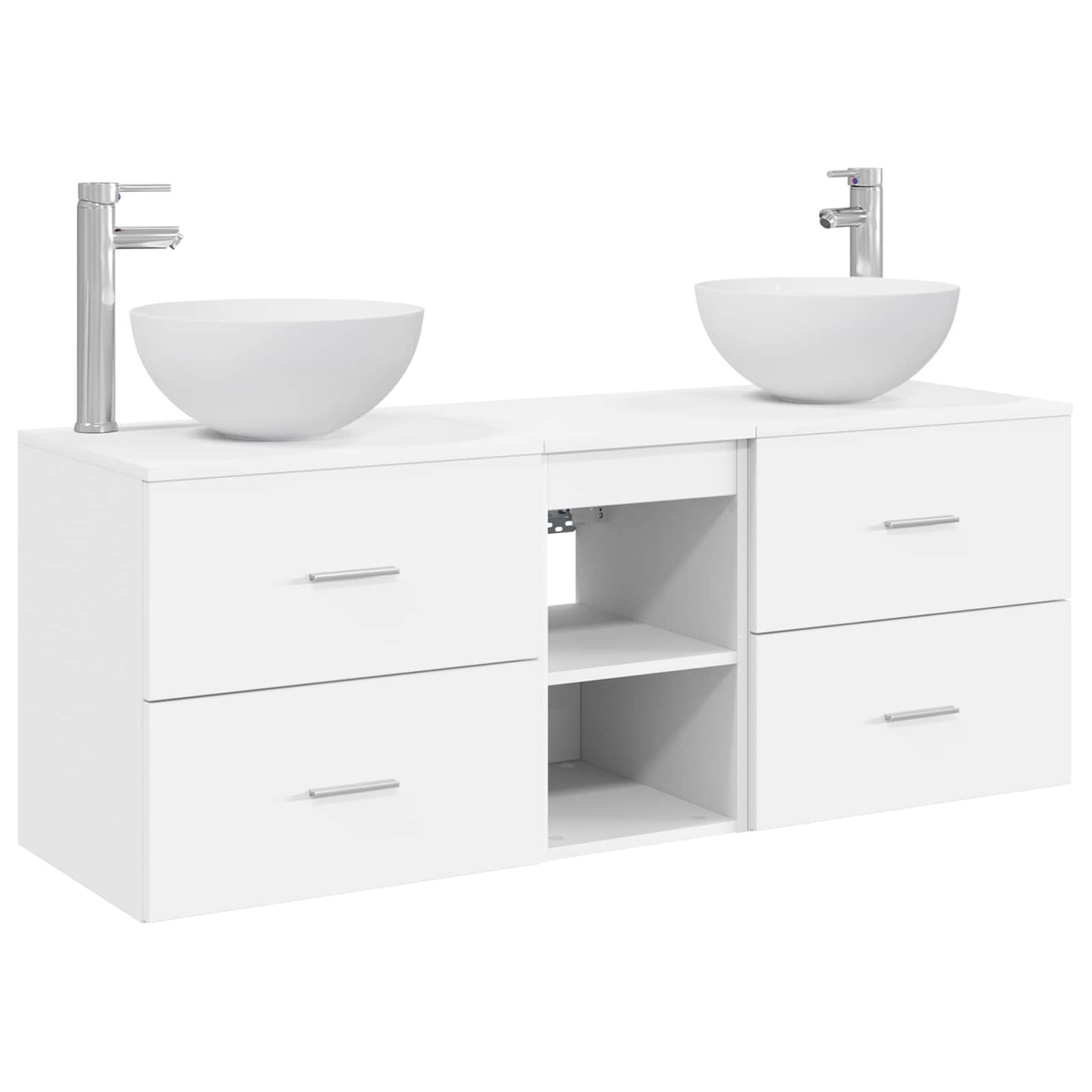 Vidaxl Bathroom Cabinet Set 3 Pcs White 129 X 35 X 80 Cm