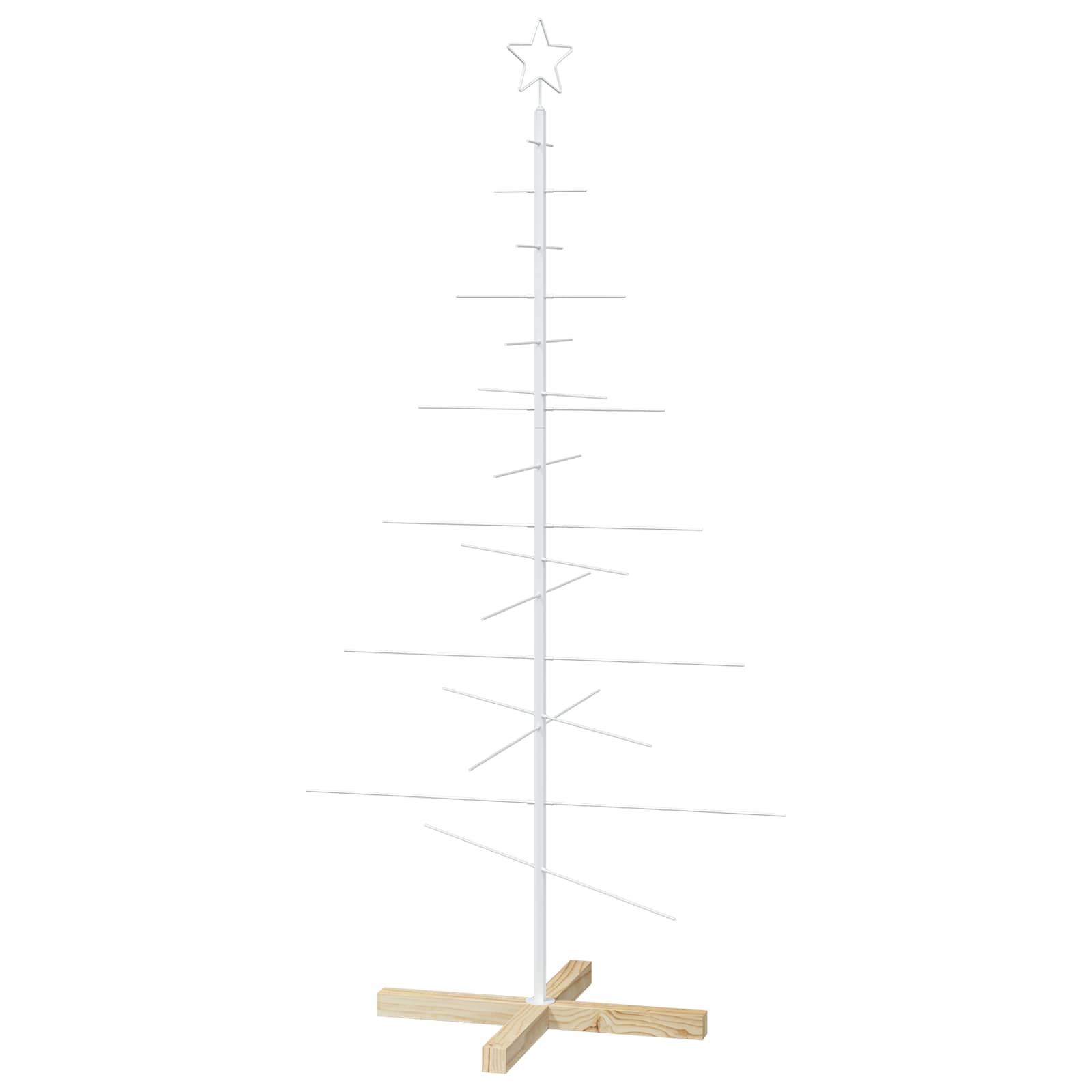 Vidaxl Metal Christmas Tree With Rod Stand Kuopio 150 Cm Steel White