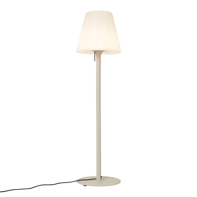 Qazqa - Moderne Außenstehleuchte Beige Mit Weißem Schirm Ip44 - Big Virginia