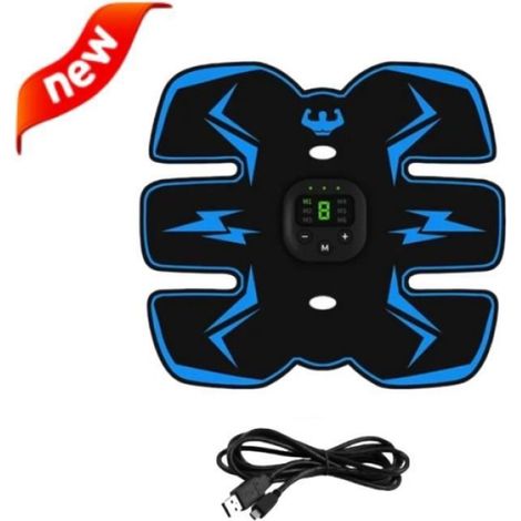 Manuelles Massagegerät, Ems-muskelstimulator Mit Lcd-bildschirm, Bauchmuskeltrainingsgerät - Blau 1 [a802]