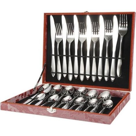 Besteck – Edelstahl – 24-teilig – Komplettes Service – Spülmaschinenfest – Für Erwachsene