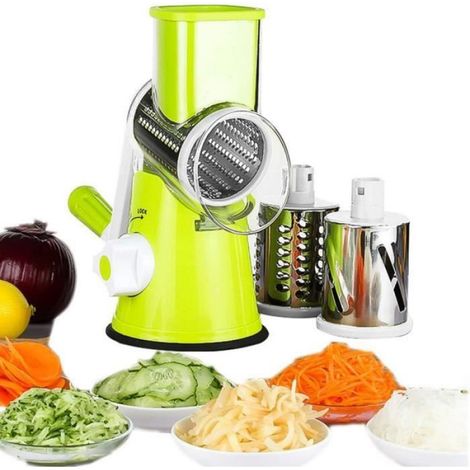 Gemüsemandoline – 3 Edelstahlklingen – Manueller Gemüseschneider – Käse- Und Obstreibe – Für Die Heimische Küche – 1 Stück