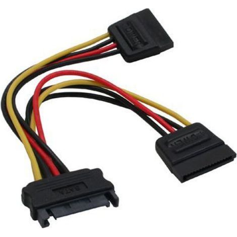 Sata-y-kabel – 0,15 M – 2x Sata-stecker – 15-poliger Anschluss – Festplatten/ssds