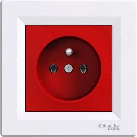Einzelsteckdose Mit Erdung – Eph2800421 – Rot Und Weiß – 2p+e – Unterputzmontage