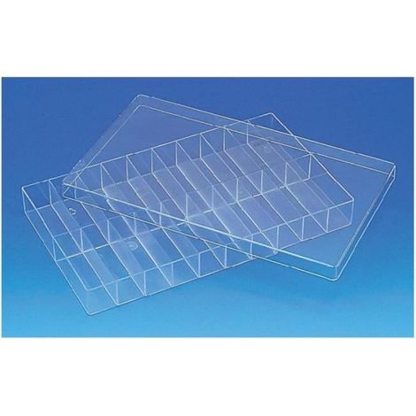 Universelle Sortimentsbox H 20 – Fächer – Transparent – Schwarz – Kunststoff – Abmessungen: 100 X 40 X 33 Mm