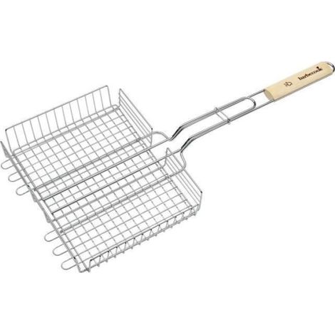Verstellbarer Doppelgrill – 31,5 X 25 X 5 Cm – Fsc-zertifiziertes Holz Und Metall – Holzkohle