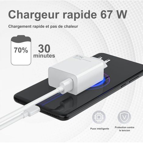 67-w-schnellladegerät Mit 2 M Usb-c-kabel, Schnellladegerät-adapter Turbo-ladegerät Für Xiaomi 13t 13 12s Ultra 12 Lite [cc353]