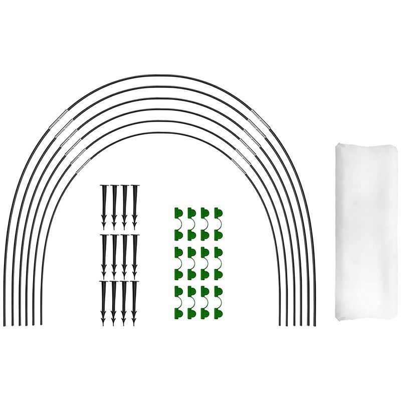 Set Mit 18 Fiberglasbögen Für Hochbeete – Verzinkte Stahlverbinder – Frostschutz