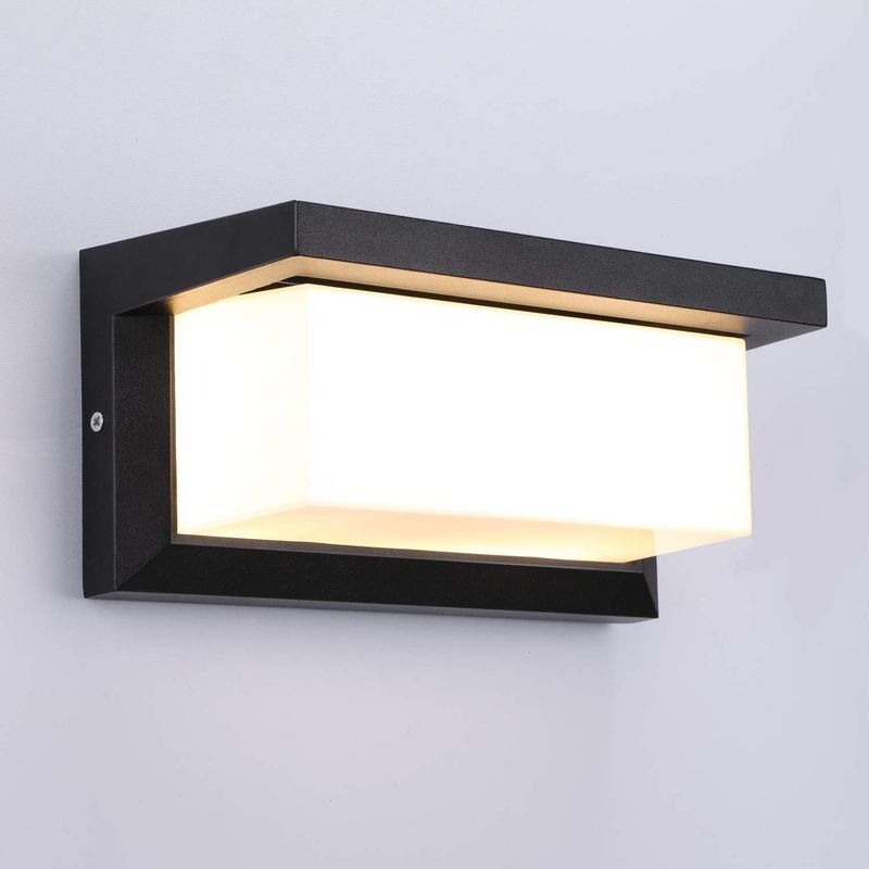 18-w-led-außenwandleuchte, Ip65 Wasserdicht – Anthrazitfarbenes Aluminium – 1200 Lm Warmweißes Licht – Abmessungen 26 X 13 Cm – Einfache Montage