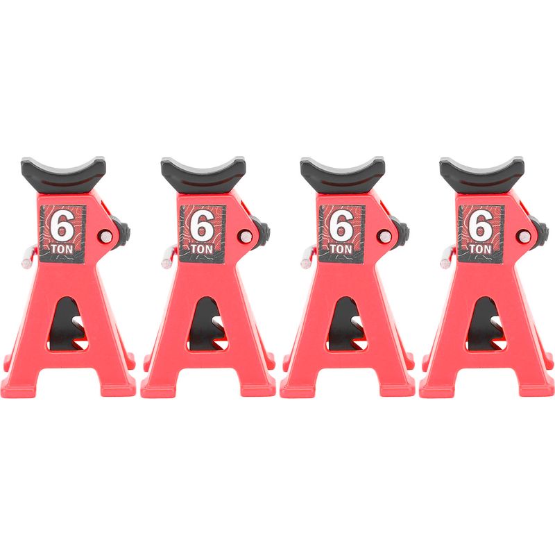 Set Mit 4 Verstellbaren Miniatur-wagenhebern Aus Aluminium Für Rc-cars Im Maßstab 1:24 (scx24), Rot