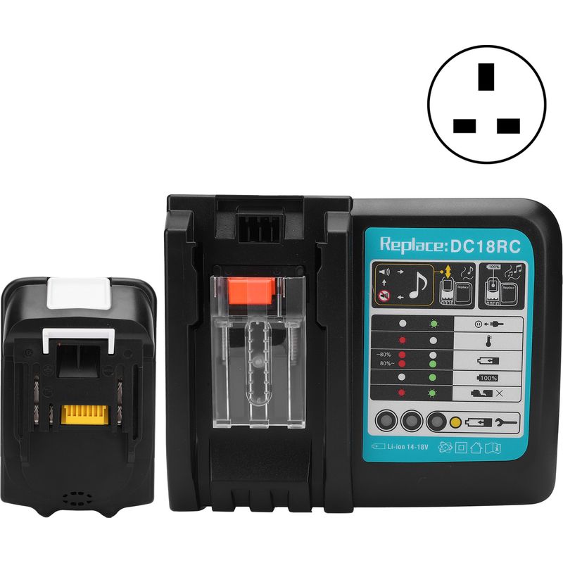 18v Akkuladegerät Für Makita 5,0ah Lithium-ionen-akkus, 100-240v Netzadapter, Uk-stecker, 3a Dc18rc Ausgang, Industriegeräte, Schnelles Und Zuverlässiges Laden.