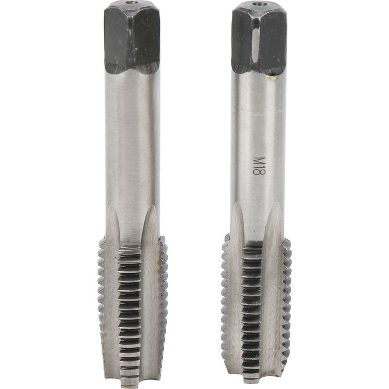 M18 X2 Gewindebohrer, Kohlenstoffstahl, Gerader Nut, Handgewindebohrer, Gewindeschneider Für Holz, Kunststoff, Aluminium, 2er-set
