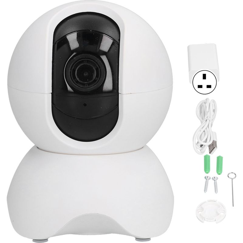 1080p Wlan-kamera, Infrarot-nachtsicht-überwachungskamera, Zwei-wege-audio, Bewegungserkennung, Uk-stecker 100–240 V