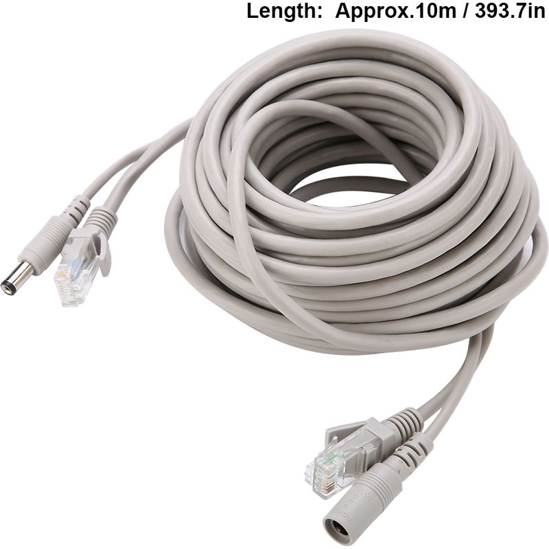 Rj45 + Dc Ethernet-kabel Für Ip-kameras Und Nvrs, 10m/100mbps, Verfügbare Längen: 5m, 10m, 15m, 20m (10m)