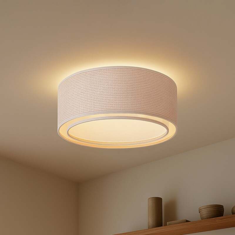 [gebraucht] B-ware Lindby Deckenleuchte Soula Ø 60 Cm Beige Dimmbar E27 Kunststoff 3-flammig