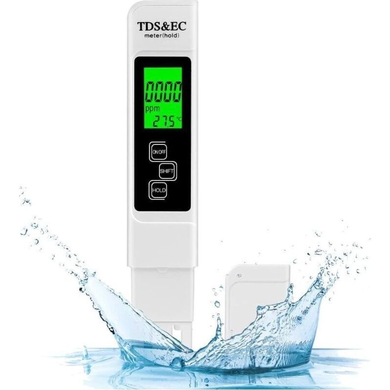 Testeur De Qualité De L'Eau, Testeur Ph Mètre 4 En 1 Et Tds&ec Mètre Température, Ph-mètre Avec Écran Lcd, Résolution Haute Précision 0,01, Pour Eau Potable, Piscine, Aquariums
