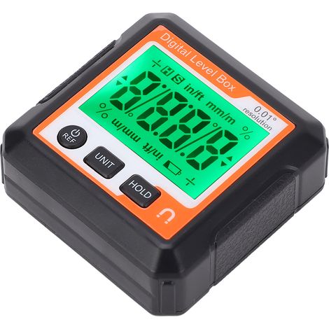 Boîte De Niveau Numérique Avec Aimant, Jauge D'Angle Électronique, Inclinomètre, Rapporteur Pour La Transformation Du Bois, Réparation Automobile, Orange Et Blanc