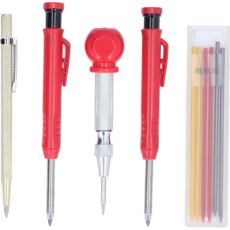 Kit De Marquage De Graveur, Crayons De Charpentier Avec Crayon Mécanique, Recharges De Marqueurs De 3 Couleurs, 10 Pièces