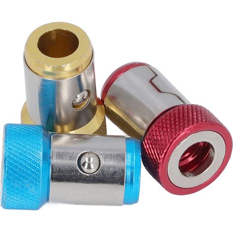 Anneaux De Vis Magnétiques En Alliage D'Aluminium, Support D'Embout D'Aspiration Moleté Pour Embouts De Tournevis Hexagonaux Rouge Jaune Bleu 12 Pièces