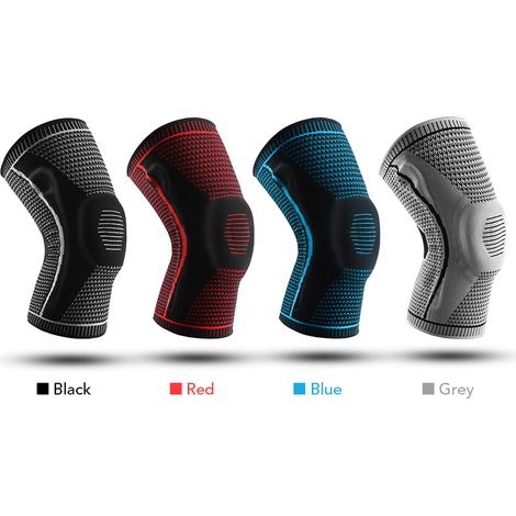 Genouillère De Soutien Pour Hommes Et Femmes, 1 Pièce, Avec Stabilisateurs Latéraux, Coussinet En Silicone, Manches De Sport Pour Haltérophilie, Powerlifting, Course À Pied