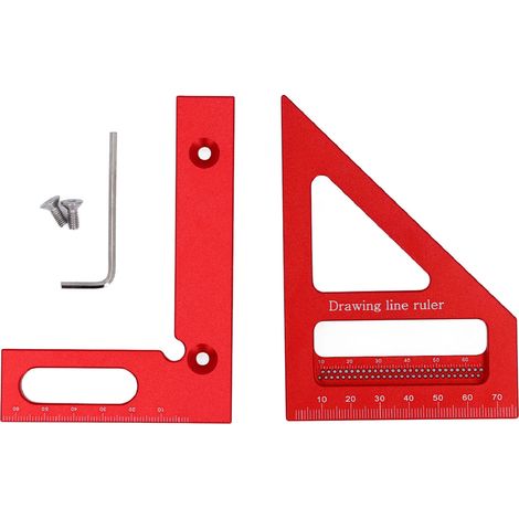 Règle De Mesure Multi-angle 3d, 45 À 90 Degrés, Alliage D'Aluminium, Rapporteur Carré, Triangle D'Onglet Pour Le Travail Du Bois