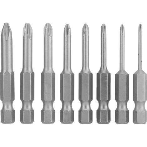 Jeu D'Embouts De Tournevis S1/4, Tournevis Magnétique Croisé, Accessoires, Outil De Fixation 50mm 8 Pièces