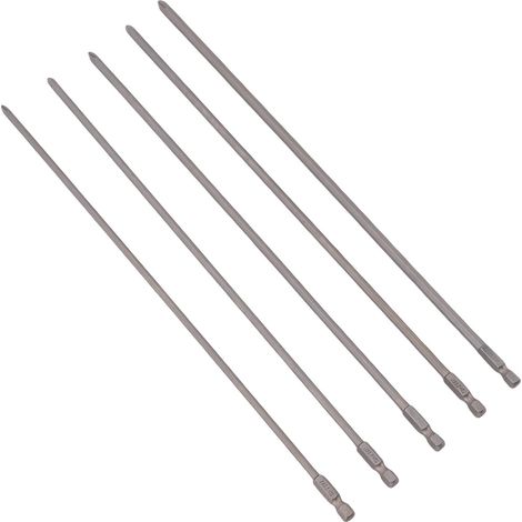 Embout De Tournevis Ph 1/4 Pouces, Tige Hexagonale Longue Ph1 Ph2 S2 En Acier Allié De Qualité Industrielle, Outil De Perceuse Électrique 300mm 5 Pièces