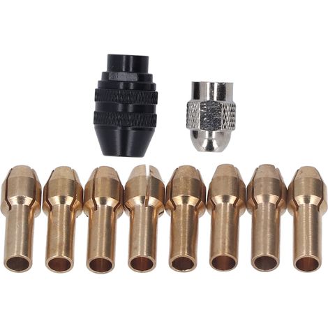 Jeu De Pinces De Mandrin De Perceuse 1/32 Pouces À 1/8 Pouces, Outil Rotatif, Adaptateur Sans Clé Avec 8 Tailles De Laiton Et D'Écrou Pour Dremel