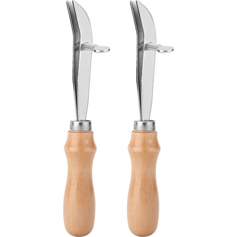 Creaser Le Cuir, Manche En Bois De Pin, Outils Artisanaux Réglables En Acier Pour Le Sertissage Et Le Marquage, 2 Pièces