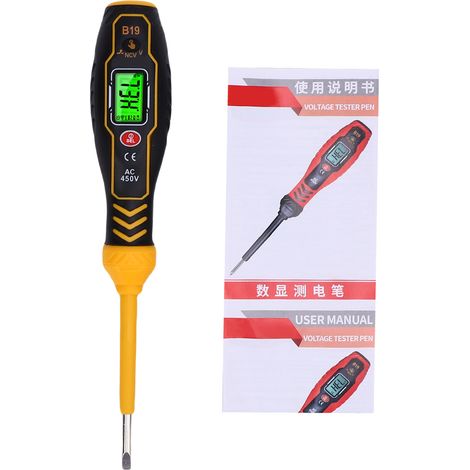 Stylo Testeur Numérique De Tension Ac Avec Embout De Tournevis, Détecteur Ncv Rétroéclairage Lcd, Alarme Sonore/lumière, Détecteur De Fil Sous Tension/neutre, Arrêt Automatique – Outil Essentiel Pour