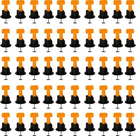 Niveleur De Carreaux Réutilisable En Acier Inoxydable Pp Orange, 50 Pièces, 1.5mm, Outil De Nivellement Pour L'Amélioration De L'Habitat
