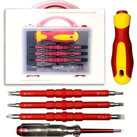 Jeu De Tournevis Électroniques 5 En 1, Kit Multifonctionnel Isolé Pour L'Entretien