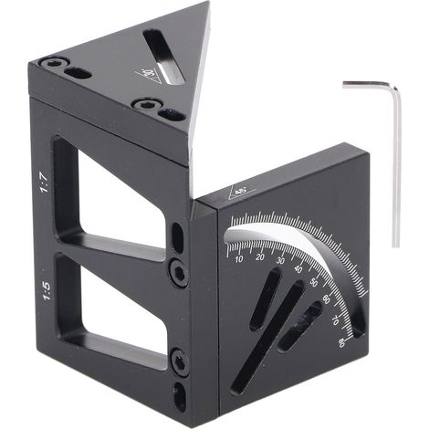 Règle De Mesure Multi-angle Carrée En Alliage D'Aluminium Pour Le Travail Du Bois 3d, Rapporteur De Charpentier De 45 À 90 Degrés