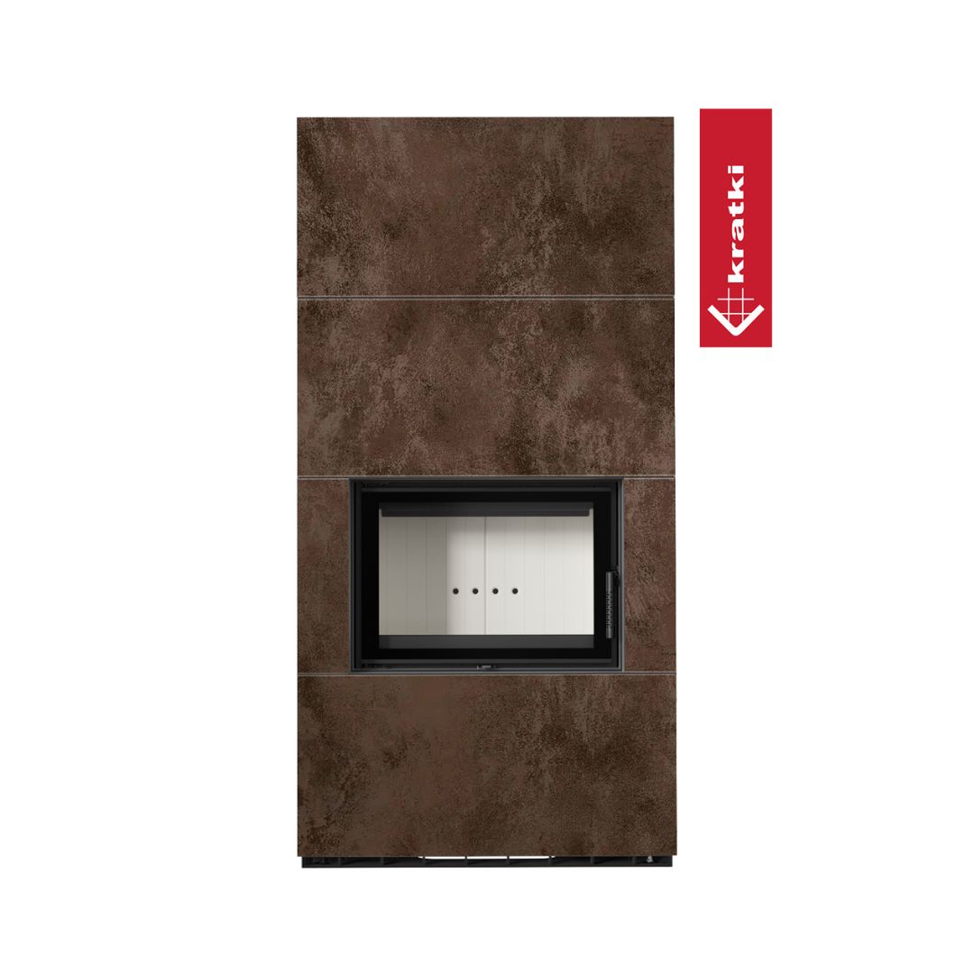 Kratki Kaminbausatz Floki Box 8 Kw Ø 160 Quarzsinter Oxide Moro Mit Türfeder Kamin