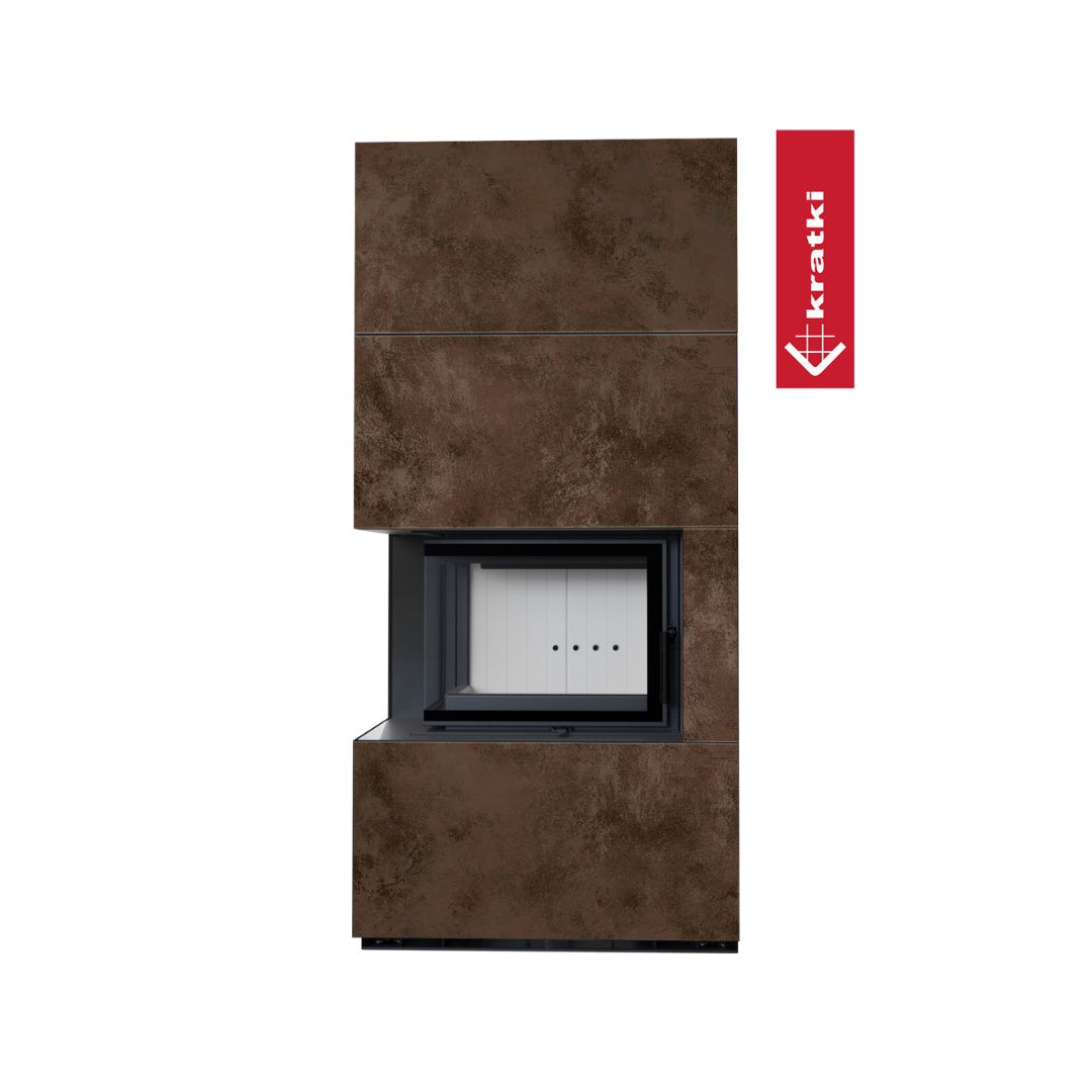 Kratki Kaminbausatz Floki Box Links 8kw Ø160 Quarzsinter Oxide Moro Mit Türfeder