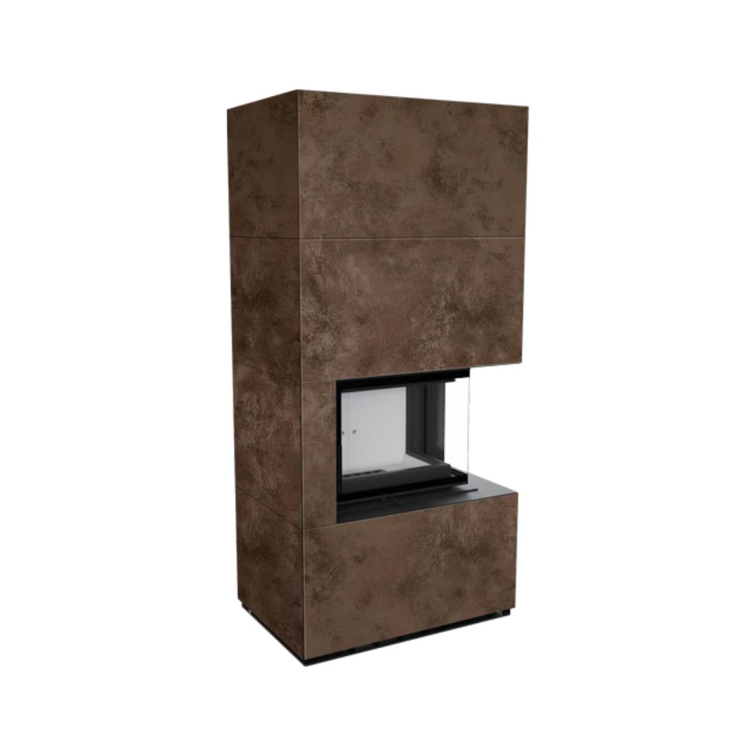 Kratki Kaminbausatz Floki Box Rechts 8kw Ø160 Quarzsinter Oxide Moro Mit Türfeder