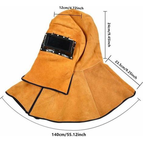 Schweißerhelm Aus Rindsleder, Selbstverdunkelnder Sonnenschutz, Schweißermaske, Schutzausrüstung Schweissermaske