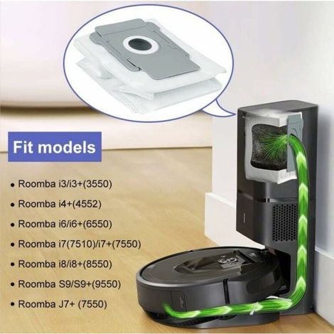 6-teiliges Set Staubbeutel Für Irobot Roomba I3, I4, I7, J7, S9 Staubsaugerroboter, Reinigungsstation Und Elektrische Zusatzheizung
