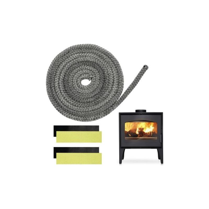 Joint Tressé Pour Insert Et Poêle 8 Mm X 4 M, Joint D'Insert De Cheminée Avec 4 Bandes Pour Poêle À Bois, Cheminée, Chaleur, Porte De Four Résistant À La Chaleur Jusqu'à 550 °c