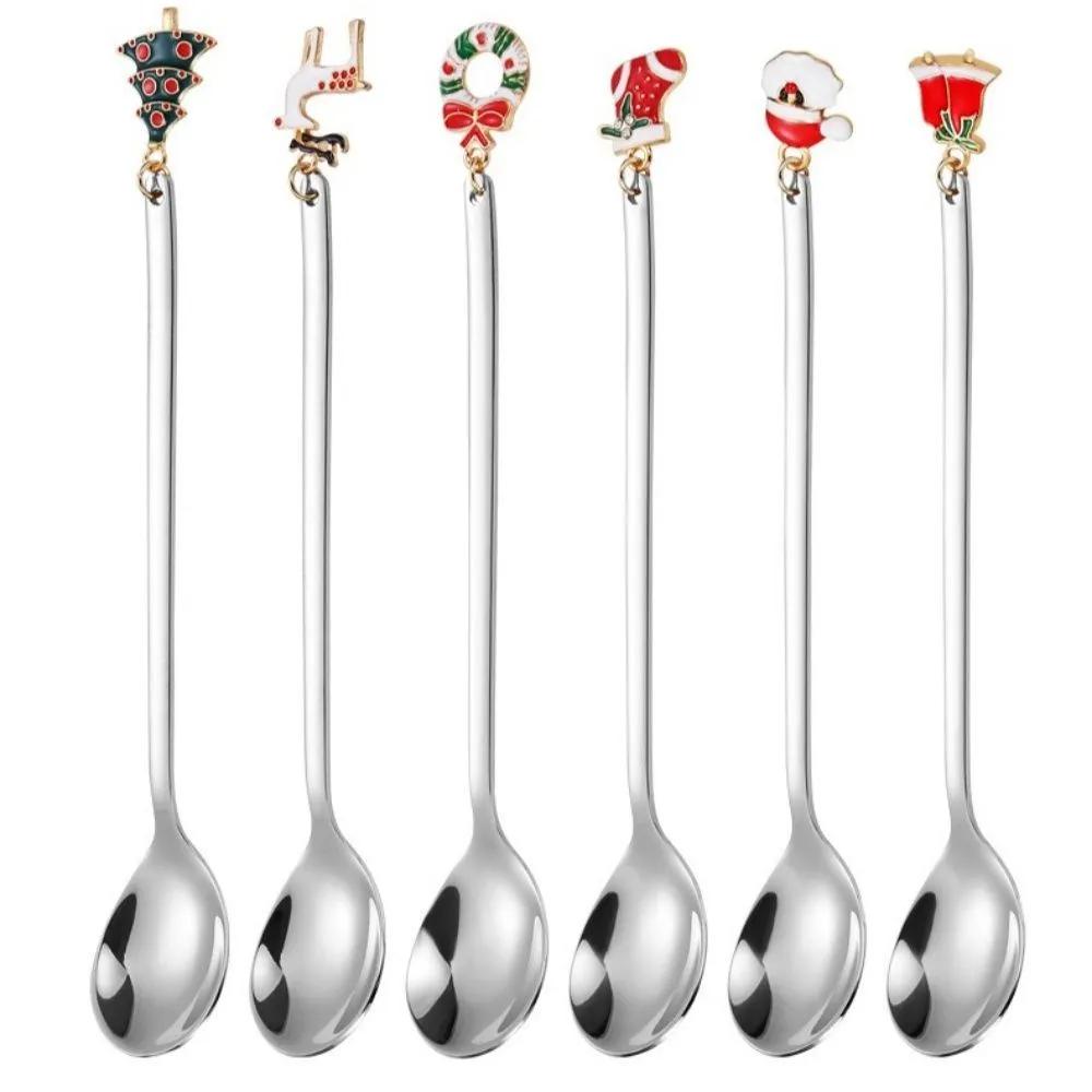 Set Mit 6 Festlichen Dessertlöffeln
