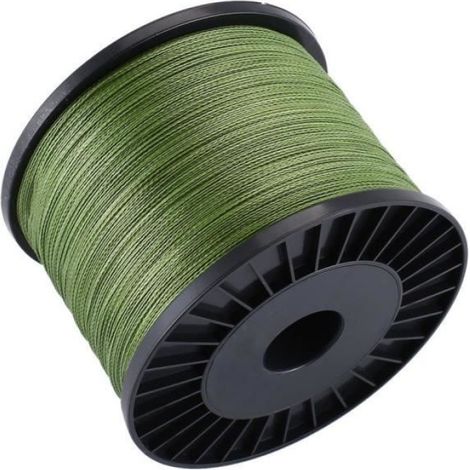 1000 M Pe-geflochtene, Abriebfeste Angelschnur, 0,37 Mm, 27,2 Kg, Olivgrün